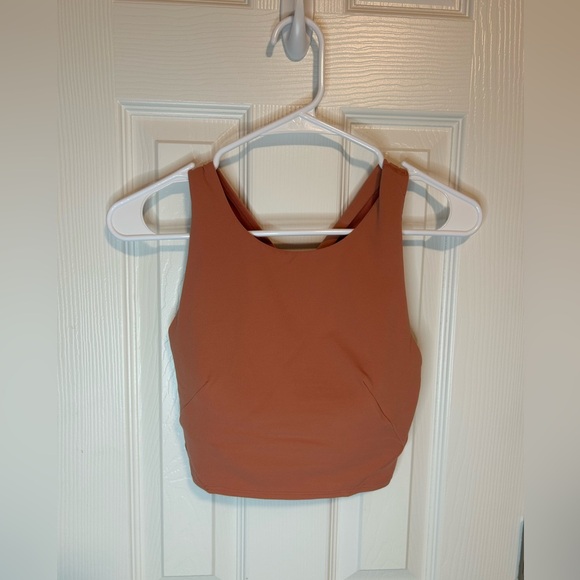 lululemon athletica Tops - Lululemon Forward Fold Cross Back Sports Bra Size 8 Salmon/Brick Color